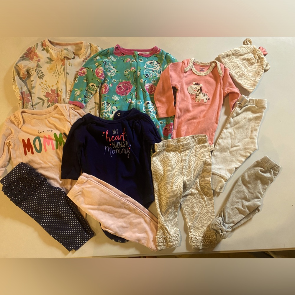10 piece baby girl bundle; 3-6 months, fall, winter, spring